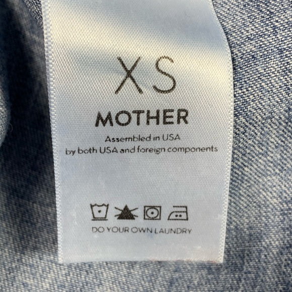 Mother Double Foxy Raw Wash Button Denim Shirt XS - Picture 6 of 9